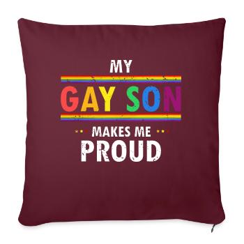 Mon fils gay me rend fier mignon fierté géniale - Housse de coussin décorative 45 x 45 cm - bordeaux - Devant