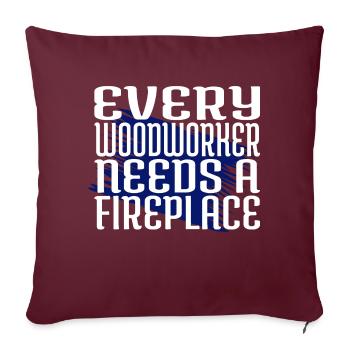 fiers t-shirts de crâne de charpentier - Housse de coussin décorative 45 x 45 cm - bordeaux - Devant