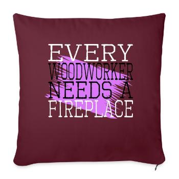 dictons cutter aaron charpentier tshirts présents - Housse de coussin décorative 45 x 45 cm - bordeaux - Devant