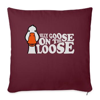 goose on the loose - Sofakissenbezug 45 x 45 cm - Burgunderrot - Vorne
