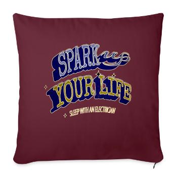 humour blagues apprenti électricien ampoule - Housse de coussin décorative 45 x 45 cm - bordeaux - Devant