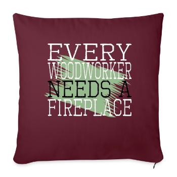 drôle de citation anniversaire cadeau emploi bûcheron - Housse de coussin décorative 45 x 45 cm - bordeaux - Devant