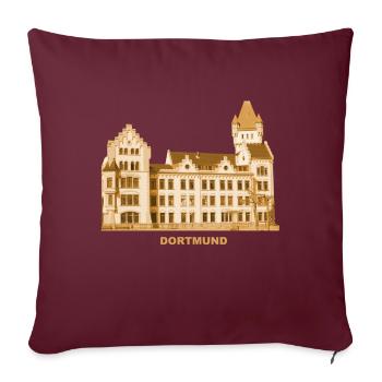 Dortmund Hörder Burg Nordrhein-Westfalen - Sofakissenbezug 45 x 45 cm - Burgunderrot - Vorne