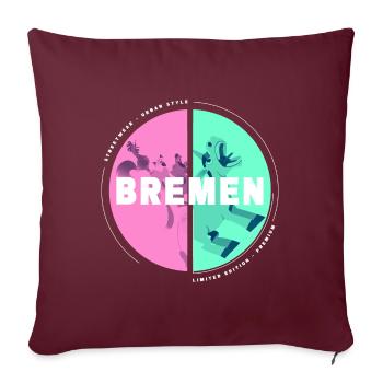 Brême Allemagne Ville Skyline Accueil Amour - Housse de coussin décorative 45 x 45 cm - bordeaux - Devant