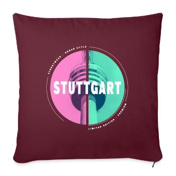 Stuttgart Deutschland Stadt Skyline Heimat Liebe - Sofakissenbezug 45 x 45 cm - Burgunderrot - Vorne