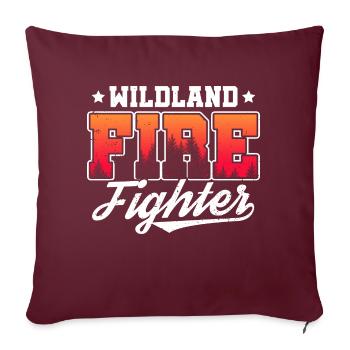 Pompier forestier - Housse de coussin décorative 45 x 45 cm - bordeaux - Devant