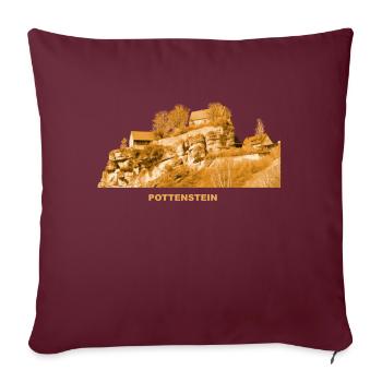 Château de Pottenstein Suisse franconienne Bavière - Housse de coussin décorative 45 x 45 cm - bordeaux - Devant