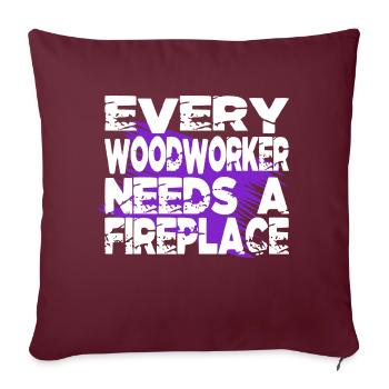 Les t-shirts de charpentier présentent des citations amusantes de charpentier - Housse de coussin décorative 45 x 45 cm - bordeaux - Devant