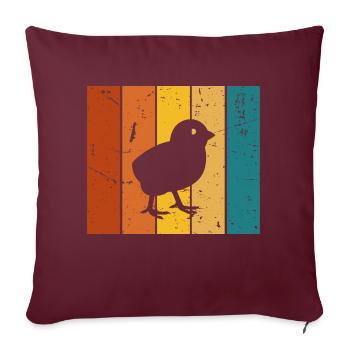 Poussin cadeau Vintage - Housse de coussin décorative 45 x 45 cm - bordeaux - Devant