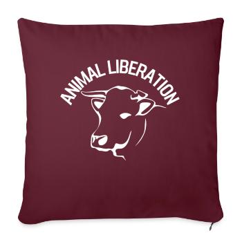 Animal Liberation Kuh - Sofakissenbezug 45 x 45 cm - Burgunderrot - Vorne