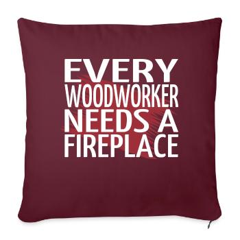 Dictons de tronçonneuse Blagues Union Menuisier Job - Housse de coussin décorative 45 x 45 cm - bordeaux - Devant