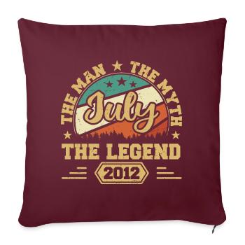 Juillet 2012 L’Homme, le Myte, La légende, Juillet 2012 - Housse de coussin décorative 45 x 45 cm - bordeaux - Devant