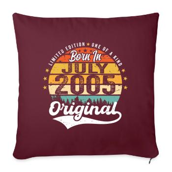 2005 Juillet - Années de grandeur depuis juillet 2005 - Housse de coussin décorative 45 x 45 cm - bordeaux - Devant