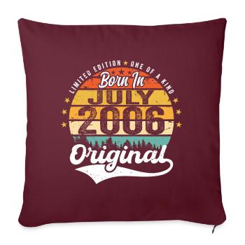 2006 Juillet - Années de grandeur depuis Juillet 2006 - Housse de coussin décorative 45 x 45 cm - bordeaux - Devant