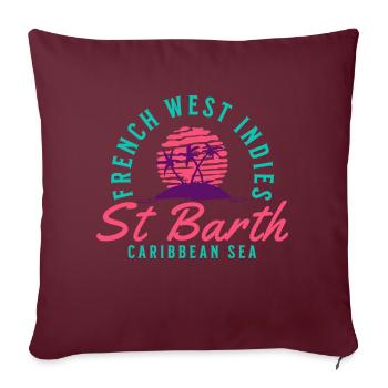 Saint-Barthélemy Antilles françaises - Housse de coussin décorative 45 x 45 cm - bordeaux - Devant