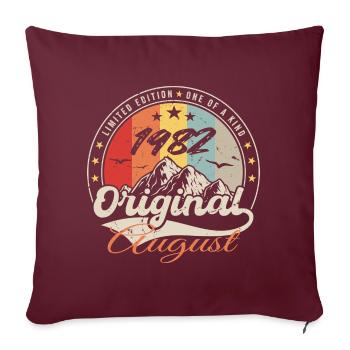 Les Légendes Sont Nées en Août 1982 - 1982 août - Housse de coussin décorative 45 x 45 cm - bordeaux - Devant