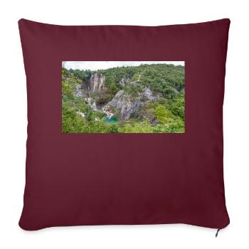 Cascade de Veliki Slap Parc national des lacs de Plitvice - Housse de coussin décorative 45 x 45 cm - bordeaux - Devant