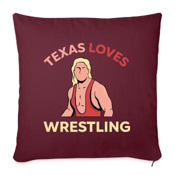 Texas Wrestling Design für stolze texanische Fans - Sofakissenbezug 45 x 45 cm - Burgunderrot - Vorne