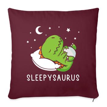 Chemise de sieste officielle Sleepysaurus - Housse de coussin décorative 45 x 45 cm - bordeaux - Devant