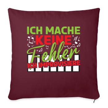 Klavier Pianist Ich mache keine Fehler - Sofakissenbezug 45 x 45 cm - Burgunderrot - Vorne