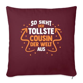 Cousins Cousin - Sofakissenbezug 45 x 45 cm - Burgunderrot - Vorne