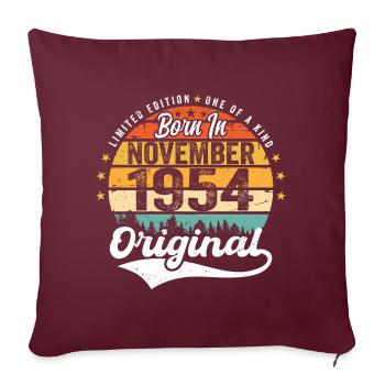 Légendaire depuis novembre 1954 - 1954 - Housse de coussin décorative 45 x 45 cm - bordeaux - Devant