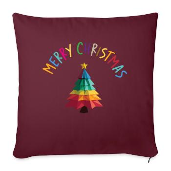 Joyeux Noël ! - Housse de coussin décorative 45 x 45 cm - bordeaux - Devant