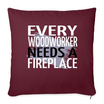 syndicat ébéniste menuisier menuisier - Housse de coussin décorative 45 x 45 cm - bordeaux - Devant