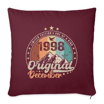 Décembre 1998 Cadeau Anniversaire - Decembre 1998 - Housse de coussin décorative 45 x 45 cm - bordeaux - Devant