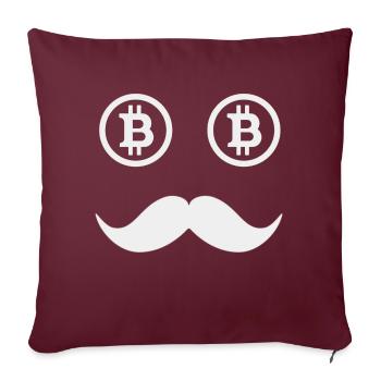 Bitcoin-Kryptowährungs-Blockchain - Sofakissenbezug 45 x 45 cm - Burgunderrot - Vorne
