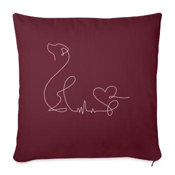 Labrador Retriever heartbeat love fineline white - Sofakissenbezug 45 x 45 cm - Burgunderrot - Vorne