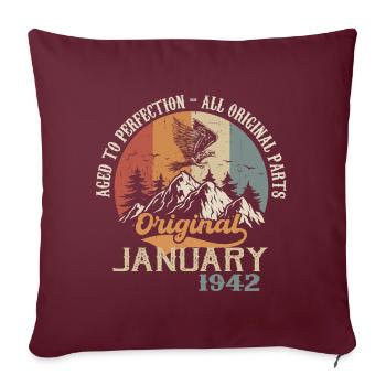 82 Jahre Großartigkeit seit Januar 1942 - Sofakissenbezug 45 x 45 cm - Burgunderrot - Vorne