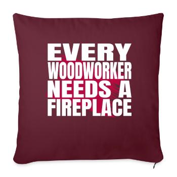 hearbeat génial forêt travail plombier blague - Housse de coussin décorative 45 x 45 cm - bordeaux - Devant