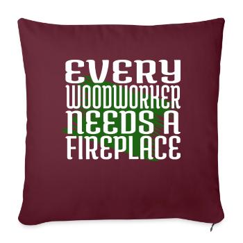Abatteur d’arbres drôle charpentier citations ébéniste - Housse de coussin décorative 45 x 45 cm - bordeaux - Devant