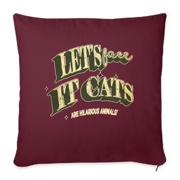 Chat Chats Mignons Cool Heureux Chat Jouets Bday Génial - Housse de coussin décorative 45 x 45 cm - bordeaux - Devant