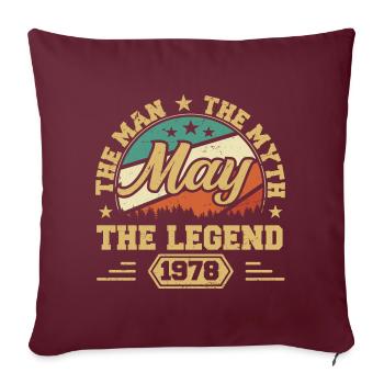 Mai 1978 - Cadeau d’anniversaire né en Mai 1978 - Housse de coussin décorative 45 x 45 cm - bordeaux - Devant