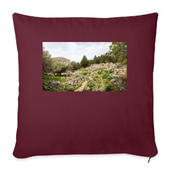 Burgruine des mittelalterlichen Palio Pyli Kos - Sofakissenbezug 45 x 45 cm - Burgunderrot - Vorne