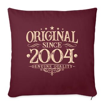 Original depuis 2004 Vintage Vintage Anniversaire - Housse de coussin décorative 45 x 45 cm - bordeaux - Devant