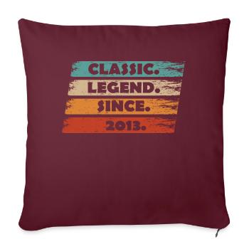 11e anniversaire 2013 - Légende depuis vintage ret - Housse de coussin décorative 45 x 45 cm - bordeaux - Devant