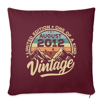 Anniversaire Août 2012 Cadeau d’anniversaire Août - Housse de coussin décorative 45 x 45 cm - bordeaux - Devant