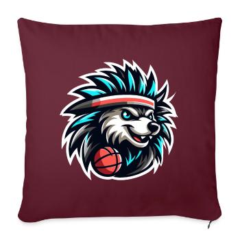 Équipe de basket-ball Porcupine - Housse de coussin décorative 45 x 45 cm - bordeaux - Devant