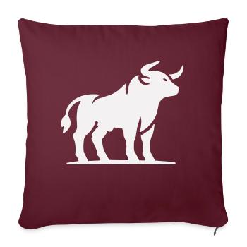 Animal taureau - Housse de coussin décorative 45 x 45 cm - bordeaux - Devant