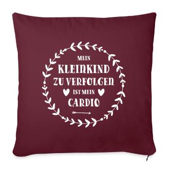 Mein Kleinkind zu verfolgen ist mein Cardio - Sofakissenbezug 45 x 45 cm - Burgunderrot - Vorne