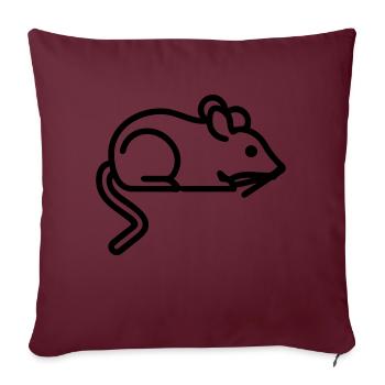 Mouse Icon - Simple Black Outline Design - Sofakissenbezug 45 x 45 cm - Burgunderrot - Vorne