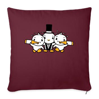 3 oiseaux équipe trois amis marié fête mari - Housse de coussin décorative 45 x 45 cm - bordeaux - Devant