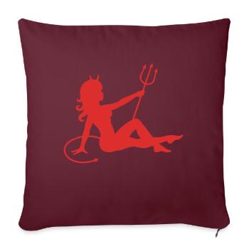 Erotisch Teufel Mädchen - Sofakissenbezug 45 x 45 cm - Burgunderrot - Vorne