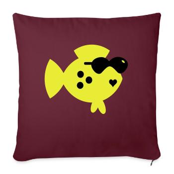 poissons aveugles / blind fish (2c) - Housse de coussin décorative 45 x 45 cm - bordeaux - Devant