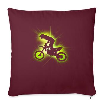 Motocross bike laser_green - Housse de coussin décorative 45 x 45 cm - bordeaux - Devant