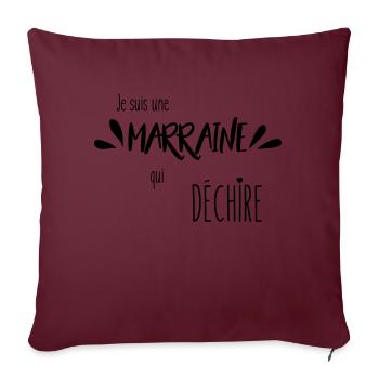 Je suis une marraine qui déchire - Housse de coussin décorative 45 x 45 cm - bordeaux - Devant