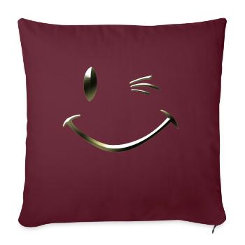 Tshirt smiley clin d'oeil by customstyle - Housse de coussin décorative 45 x 45 cm - bordeaux - Devant